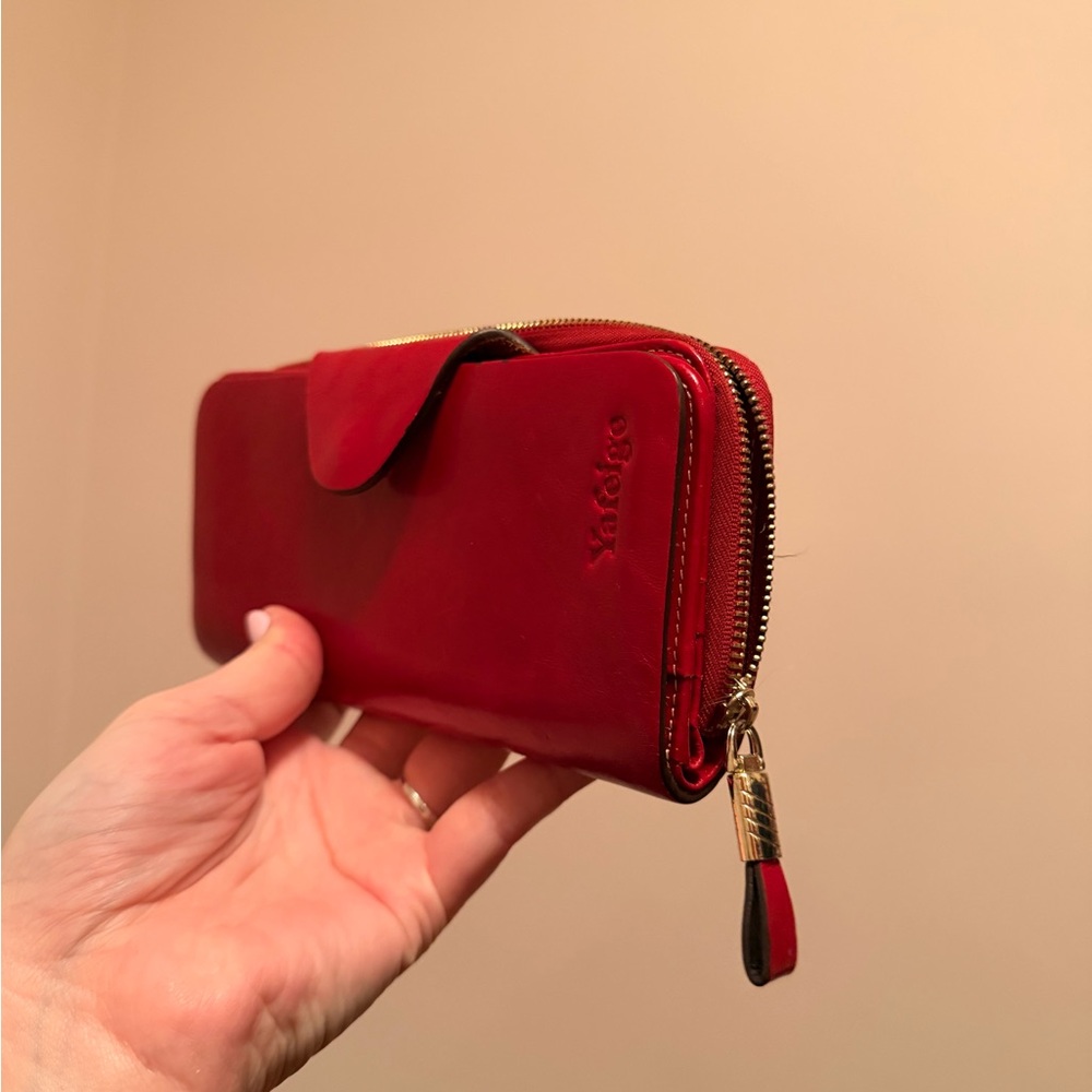 Red Leather Wallet - Picture 2 of 6